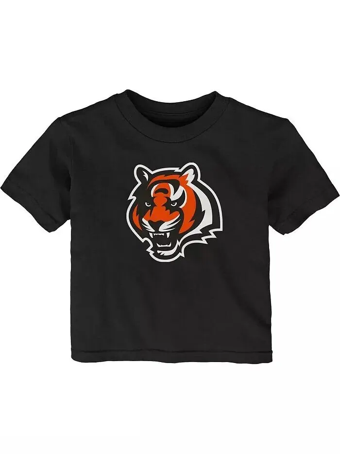 Черная футболка с логотипом Cincinnati Bengals для маленьких мальчиков и девочек Outerstuff — черный