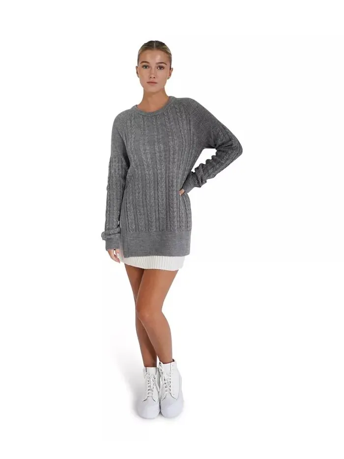 Женский джемпер At Last Cable Knit с разрезом Belle & Bloom