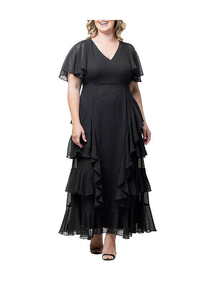 Вечернее платье Plus Size Tour de Flounce Kiyonna — черный