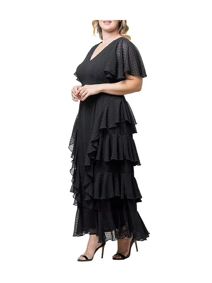 Вечернее платье Plus Size Tour de Flounce Kiyonna — изображение 2 из 5, оникс