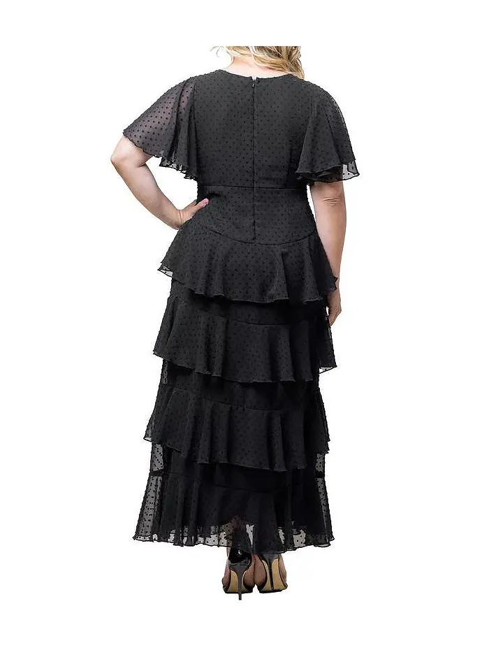 Вечернее платье Plus Size Tour de Flounce Kiyonna — изображение 3 из 5, оникс