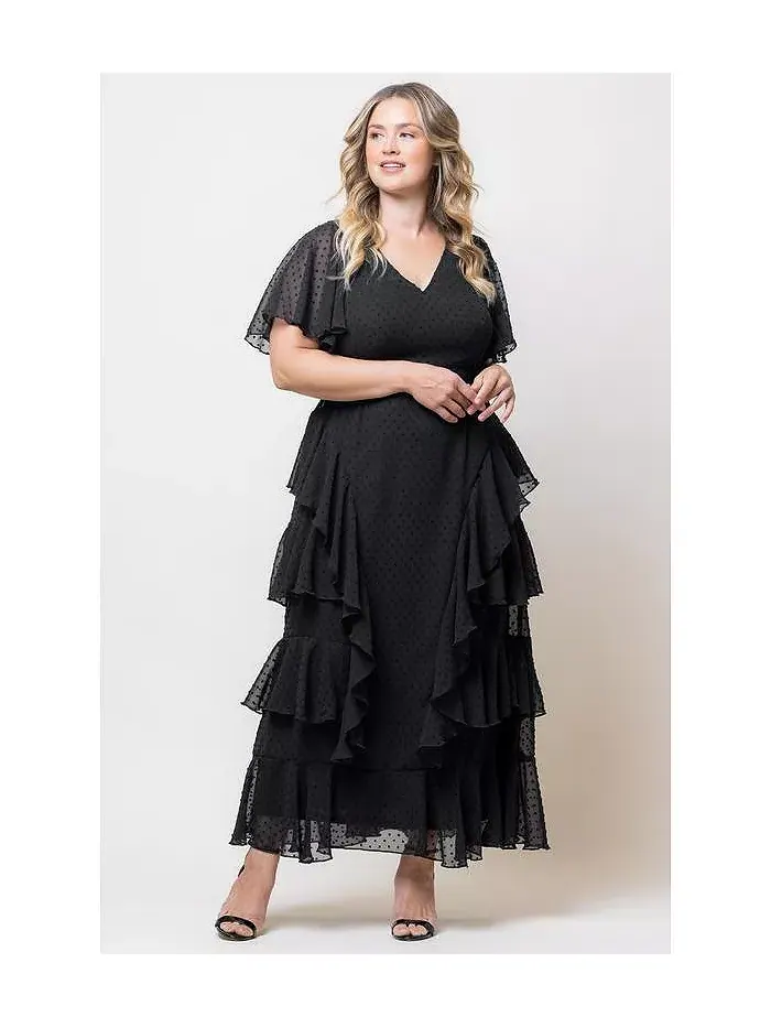 Вечернее платье Plus Size Tour de Flounce Kiyonna — изображение 5 из 5, оникс
