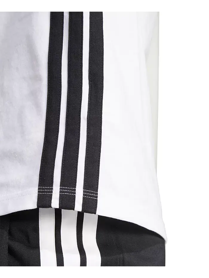 Женская хлопковая футболка Essentials с тремя полосками adidas — изображение 5 из 6, белый/черный