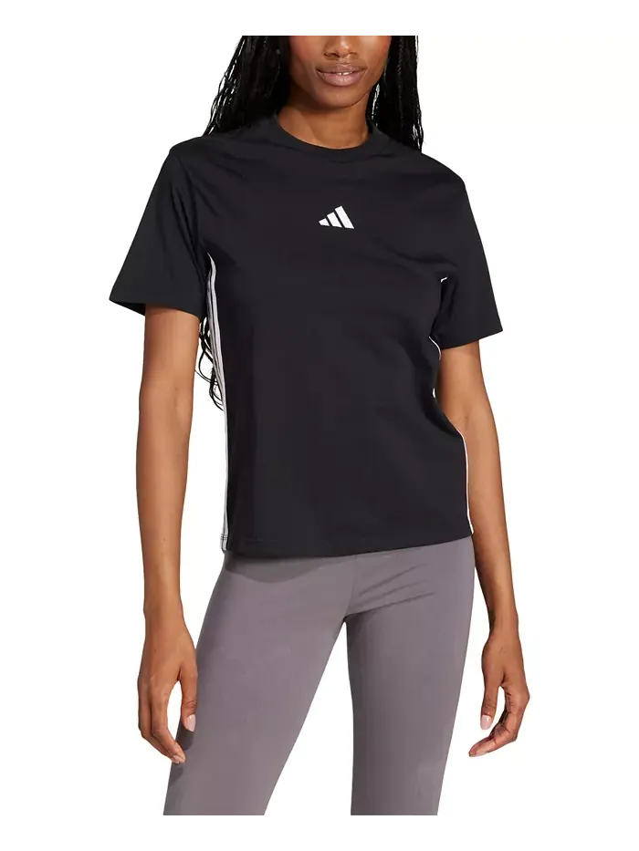 Женская хлопковая футболка Essentials с тремя полосками adidas