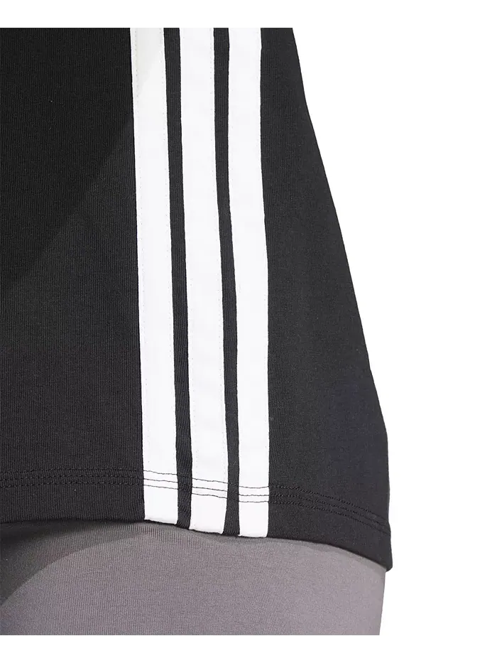 Женская хлопковая футболка Essentials с тремя полосками adidas — изображение 5 из 5, черный/белый