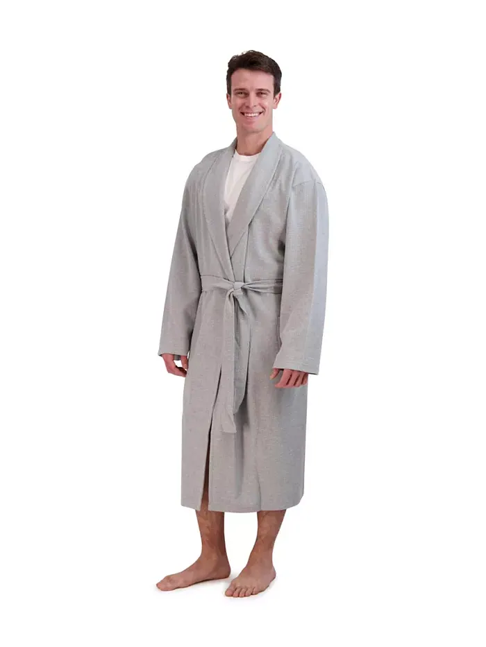Мужской халат из вафельной хлопковой ткани Hanes