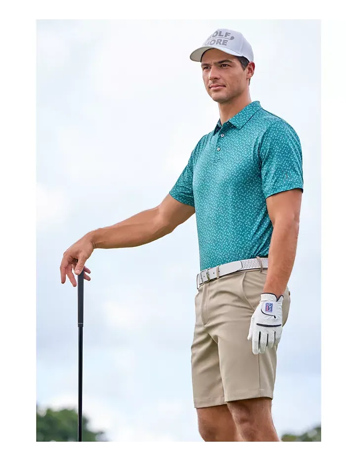 Мужские влагоотводящие шорты для гольфа с активным поясом, длина 9" PGA TOUR — изображение 3 из 3, чиншилла