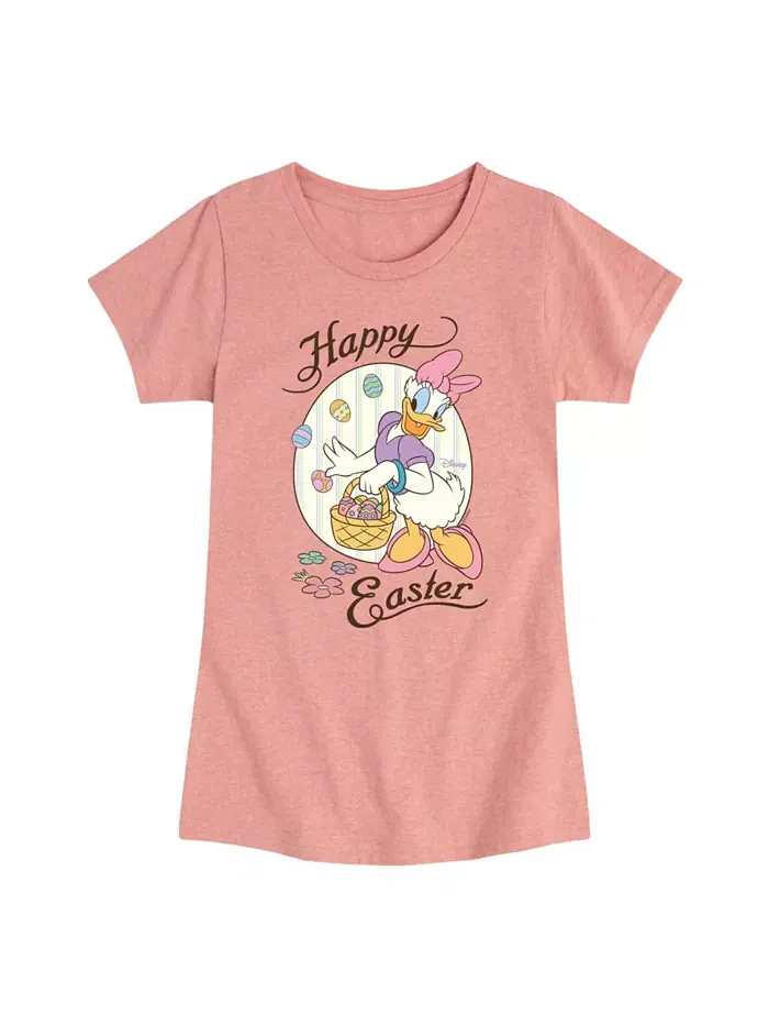 Футболка с коротким рукавом и принтом "Happy Easter" Big Girls Daisy Disney — розовый