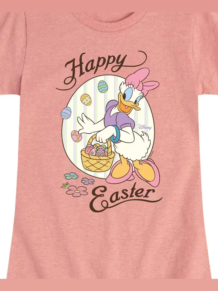 Футболка с коротким рукавом и принтом "Happy Easter" Big Girls Daisy Disney — изображение 3 из 3, розовый