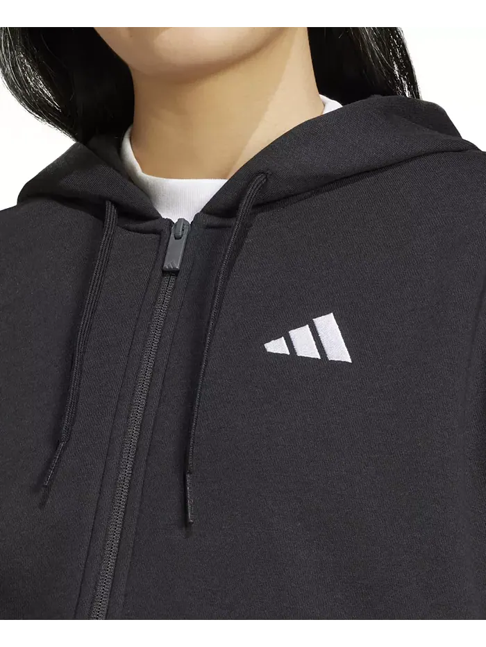 Женская худи-куртка с молнией и логотипом 3-Stripe adidas — изображение 4 из 6, черный/белый