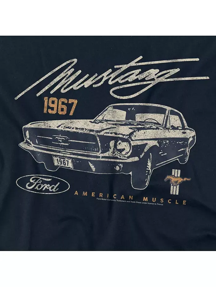 Большая и высокая американская мышца темная футболка Mustang — изображение 2 из 3, синий
