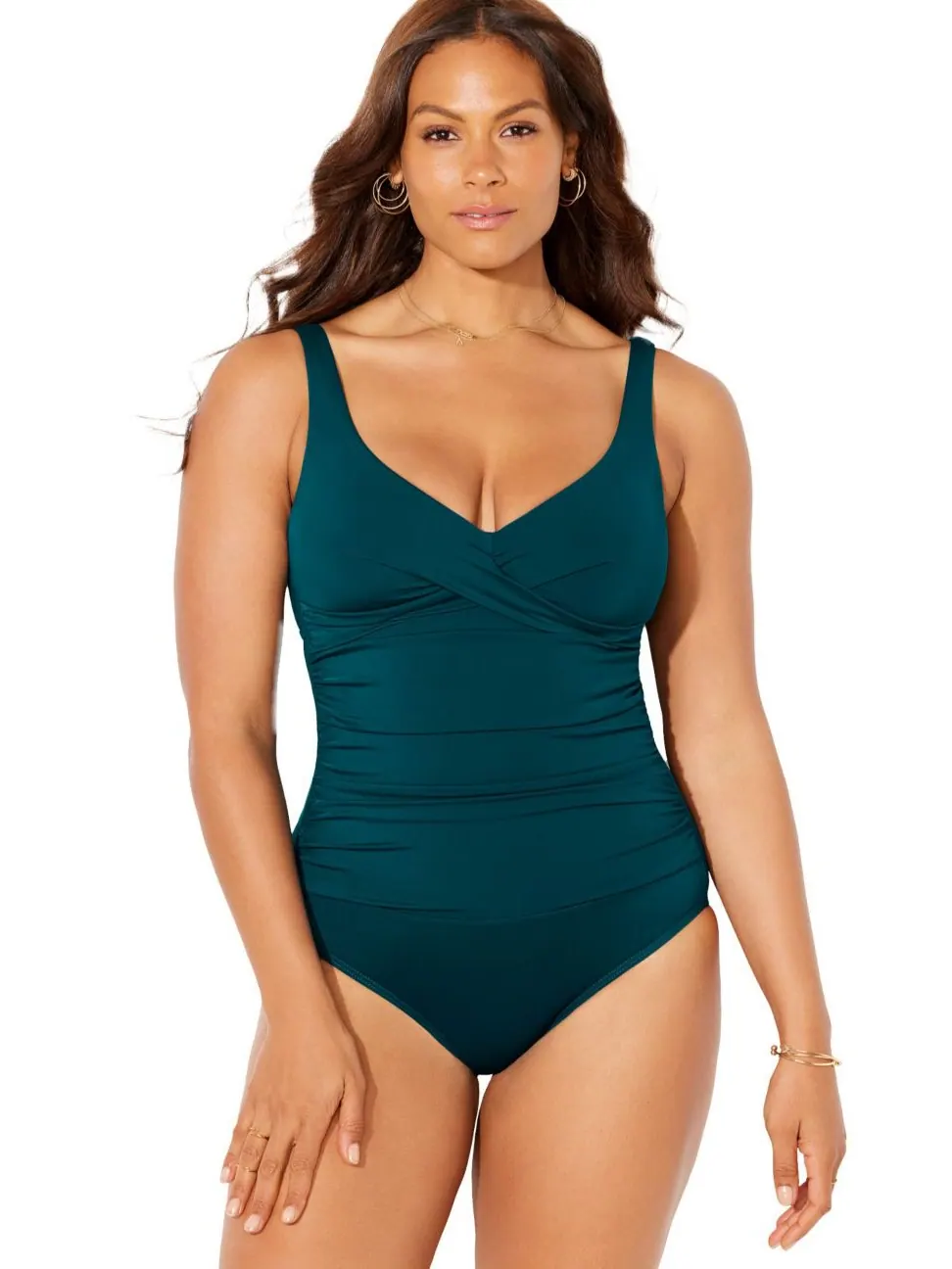 Женский слитный купальник с V-образным вырезом Swimsuits for All — мульти