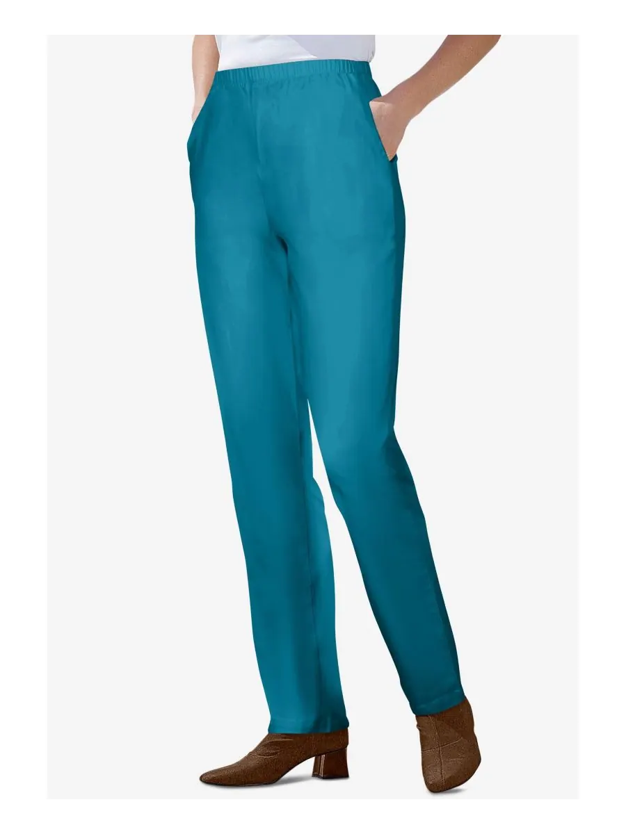 Женские джинсы Within Straight Leg Fineline Pull-On Stretch Denim Woman Within — изображение 3 из 3, серый
