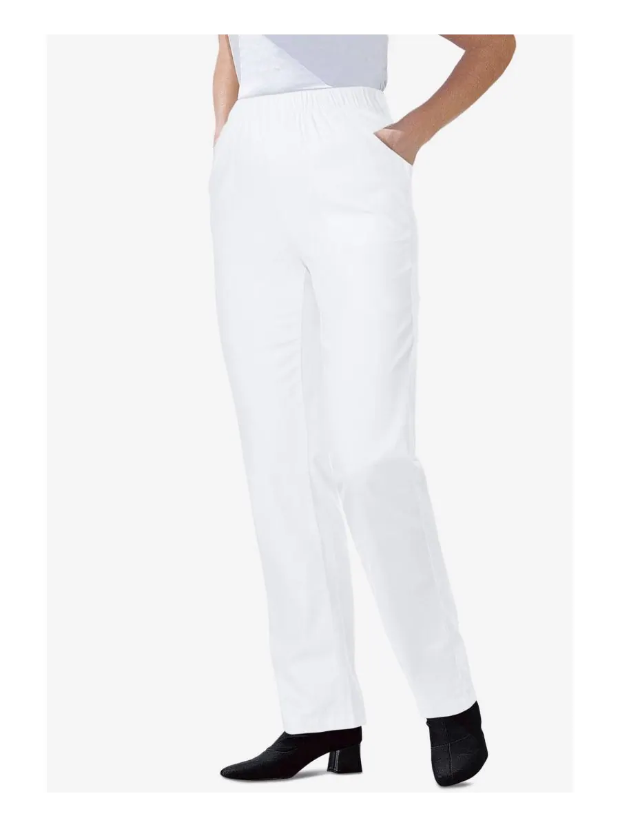 Женские джинсы Within Straight Leg Fineline Pull-On Stretch Denim Woman Within — изображение 3 из 3, белый