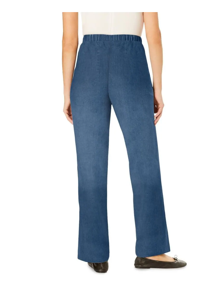 Женские джинсы Within Fineline Stretch Denim Wide-Leg Pull-On Woman Within, Stonewash sanded — изображение 2 из 2