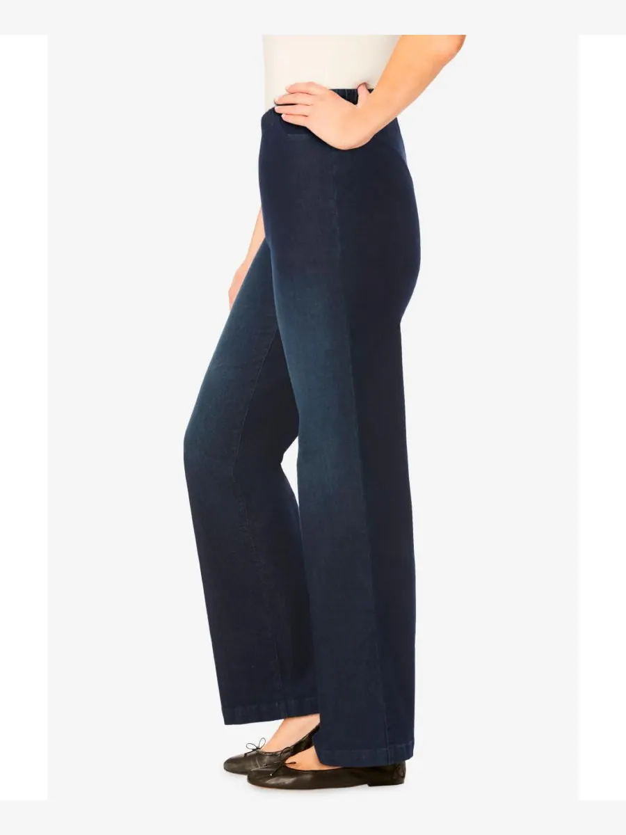 Женские джинсы Within Fineline Stretch Denim Wide-Leg Pull-On Woman Within — изображение 3 из 3, индиго