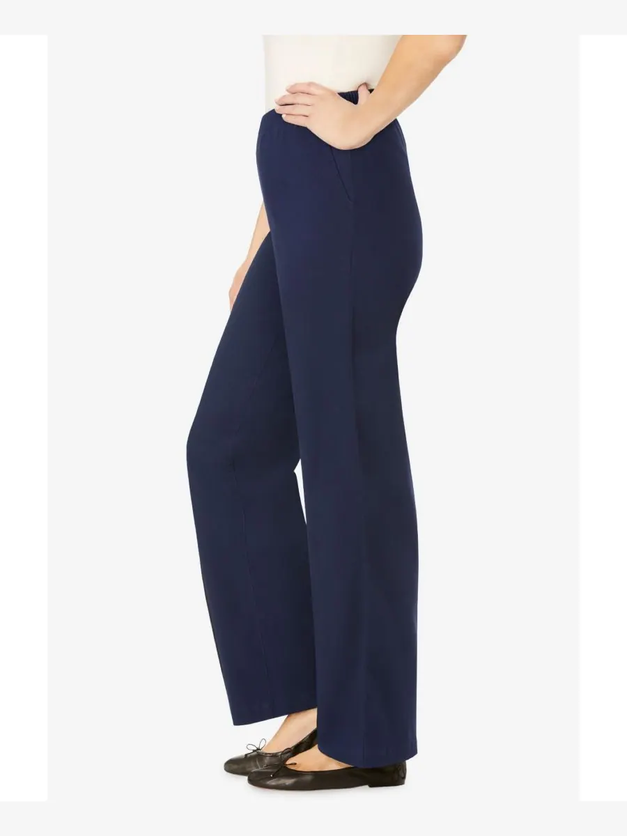 Женские джинсы Within Fineline Stretch Denim Wide-Leg Pull-On Woman Within — изображение 3 из 3, темно-синий