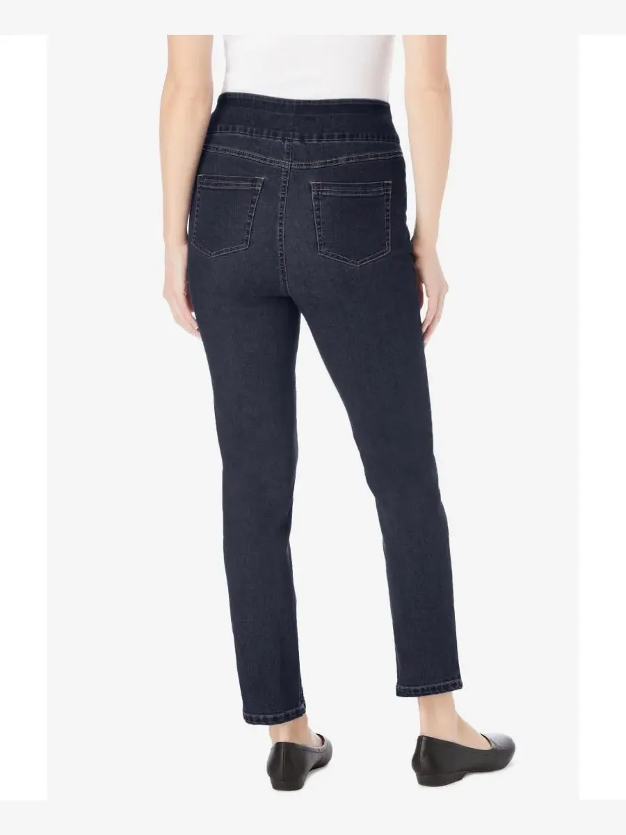 Женские джинсы Within Tall Flex-Fit Pull-On Straight-Leg Gap-Free Stretch Denim Jeans Woman Within — изображение 2 из 3