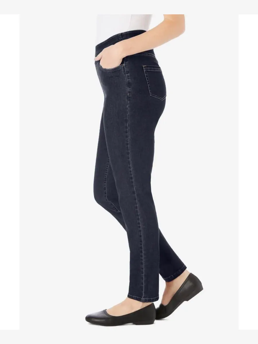 Женские джинсы Within Tall Flex-Fit Pull-On Straight-Leg Gap-Free Stretch Denim Jeans Woman Within — изображение 3 из 3