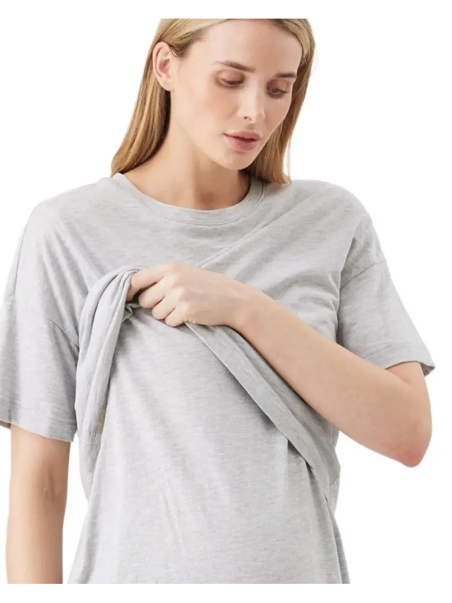 Футболка для кормящих мам Ripe Claud Marle Tee Ripe Maternity — изображение 3 из 5, серый