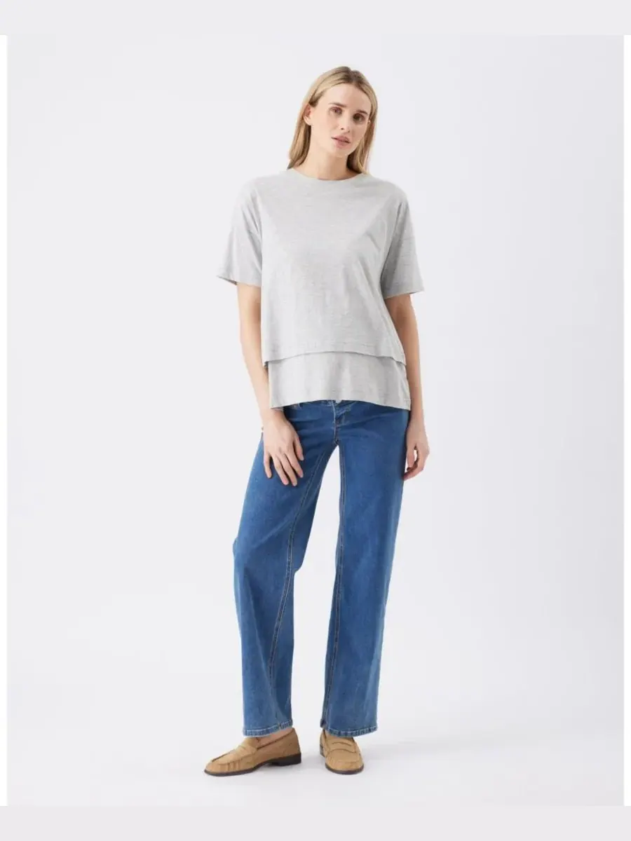 Футболка для кормящих мам Ripe Claud Marle Tee Ripe Maternity — изображение 5 из 5, серый