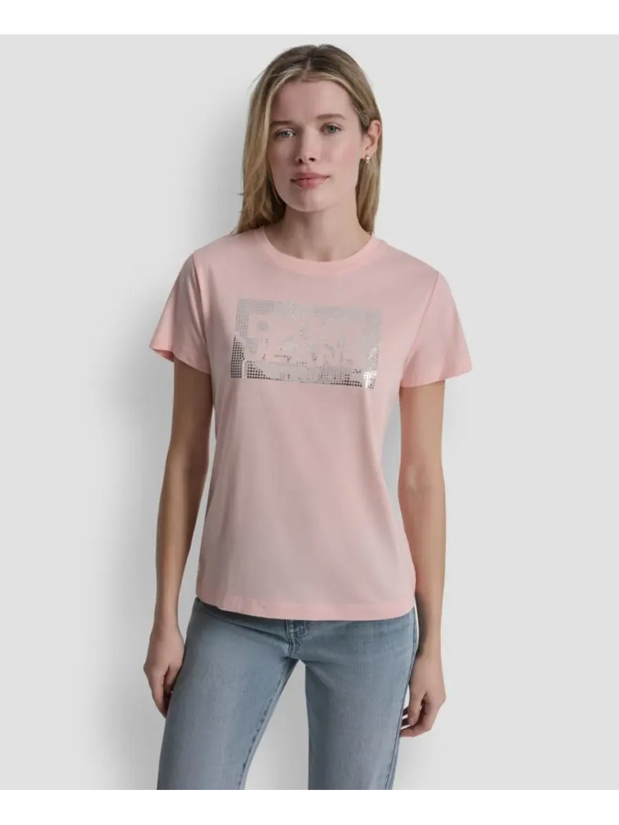 Женская футболка с круглым вырезом DKNY Jeans — серебристый