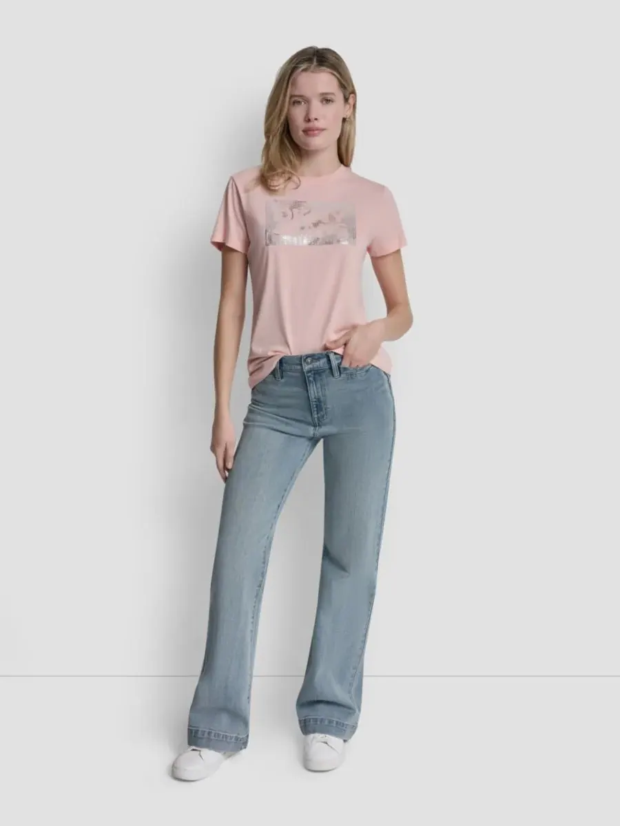 Женская футболка с круглым вырезом DKNY Jeans — изображение 2 из 5, серебристый