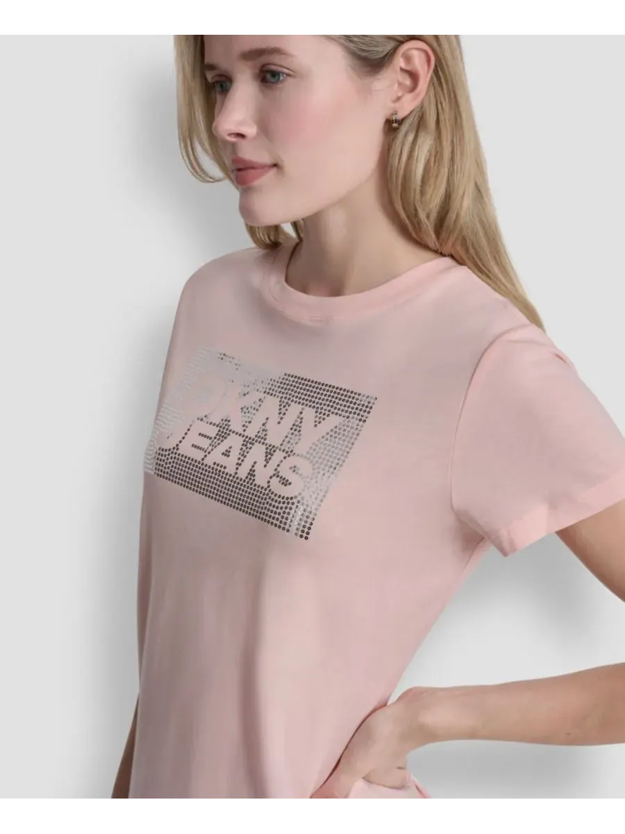 Женская футболка с круглым вырезом DKNY Jeans — изображение 3 из 5, серебристый
