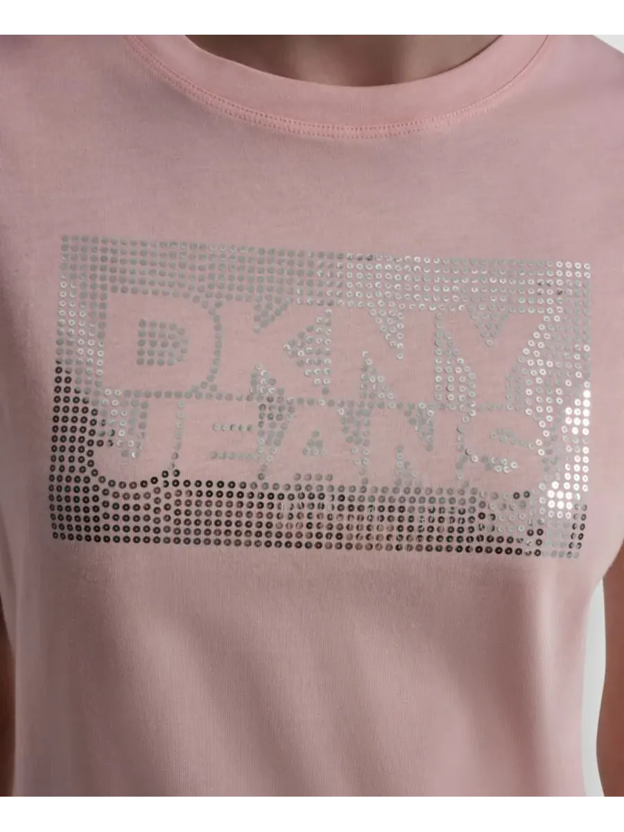 Женская футболка с круглым вырезом DKNY Jeans — изображение 4 из 5, серебристый