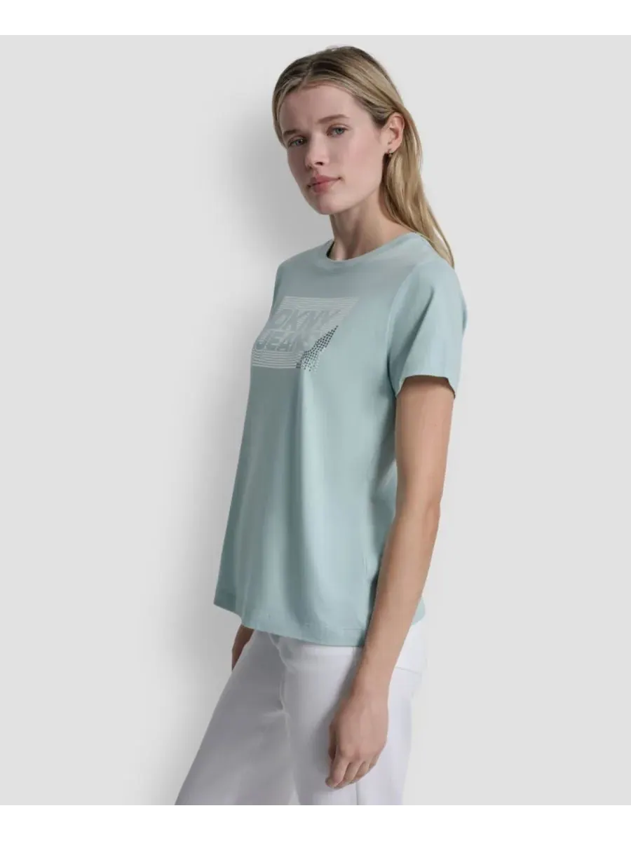 Женская футболка с круглым вырезом DKNY Jeans — изображение 3 из 5, серебристый