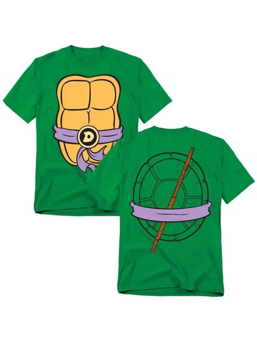 Мужская футболка Donatello Shell с рисунком спереди и сзади Teenage Mutant Ninja Turtles — зеленый