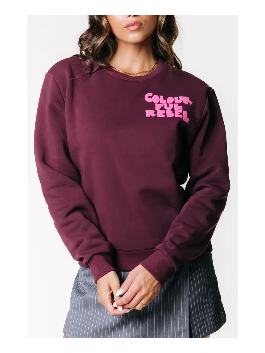 Colourful Rebel Женская веломакияж Logo Wave Puff Relaxed Sweat Port Red — красный
