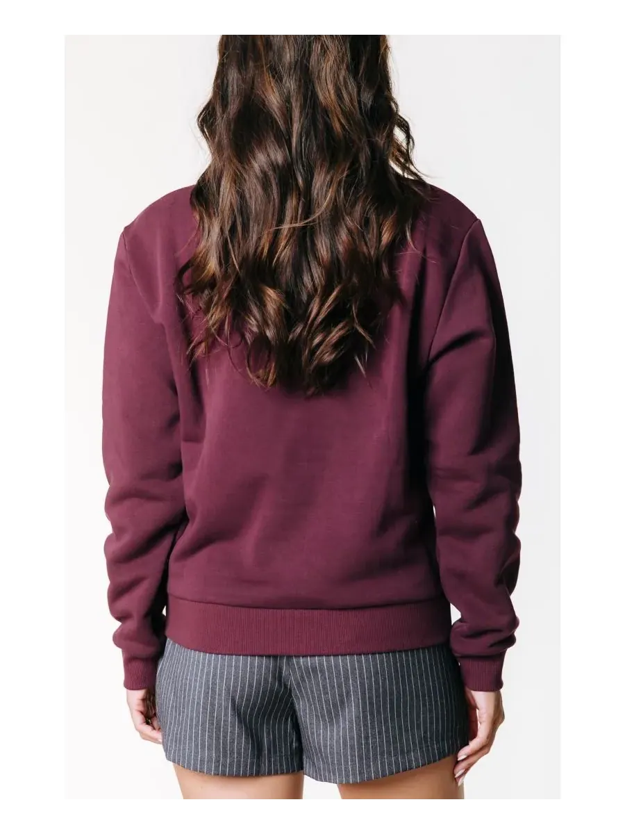 Colourful Rebel Женская веломакияж Logo Wave Puff Relaxed Sweat Port Red — изображение 3 из 4, красный