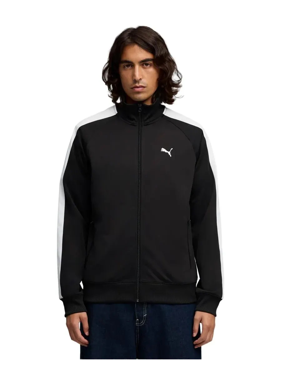 Мужская спортивная куртка Essential T7 на молнии Puma — изображение 1 из 3, черный