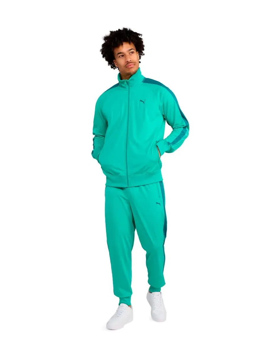 Мужская спортивная куртка Essential T7 на молнии Puma — изображение 2 из 3, зеленый