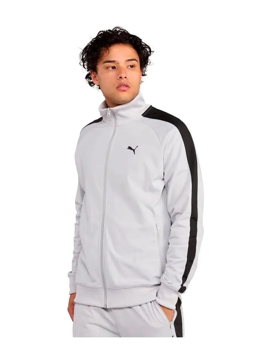 Мужская спортивная куртка Essential T7 на молнии Puma — изображение 1 из 3, светлый серый