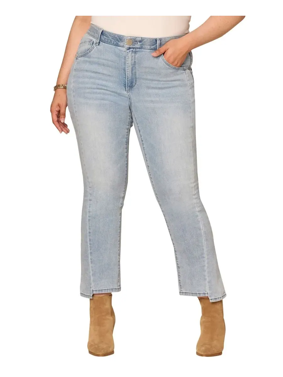 Джинсы-клеш большого размера Skyrise Barely Boot Cut Jeans Democracy — синий