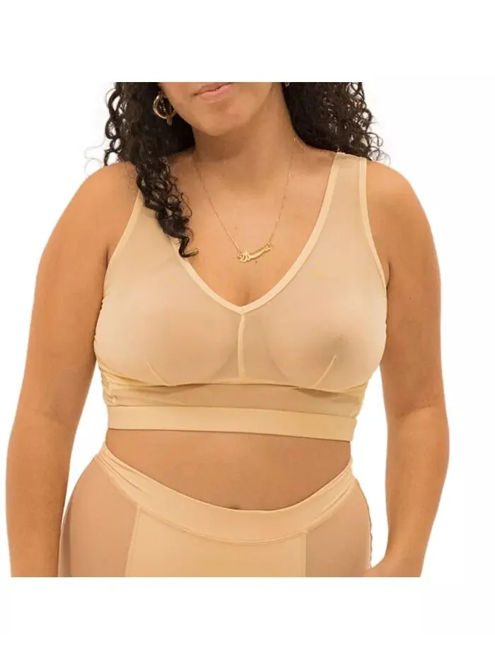 Бюстгальтер-топ без застежек Nude Shade Wireless Comfort Mesh Naked Rebellion — бежевый