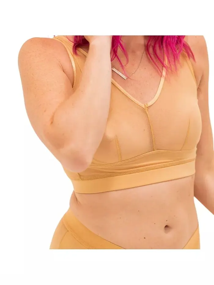 Бюстгальтер-топ без застежек Nude Shade Wireless Comfort Mesh Naked Rebellion — изображение 3 из 3, крем