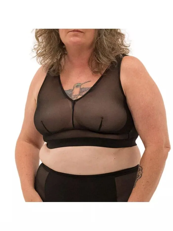 Бюстгальтер-топ без застежек Nude Shade Wireless Comfort Mesh Naked Rebellion — черный