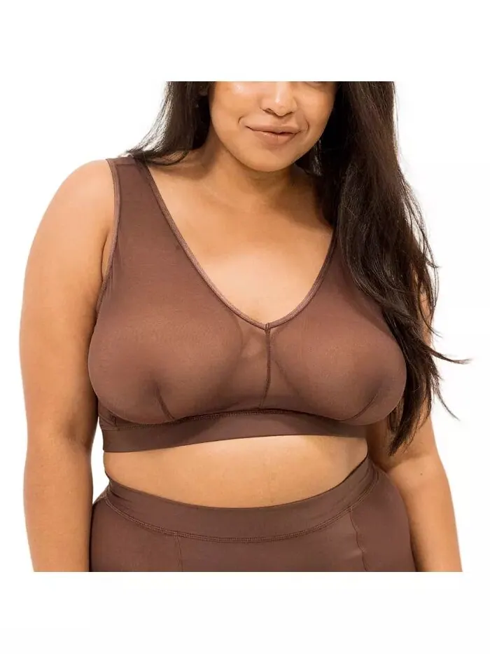 Бюстгальтер-топ без застежек Nude Shade Wireless Comfort Mesh Naked Rebellion — изображение 1 из 3, капучино