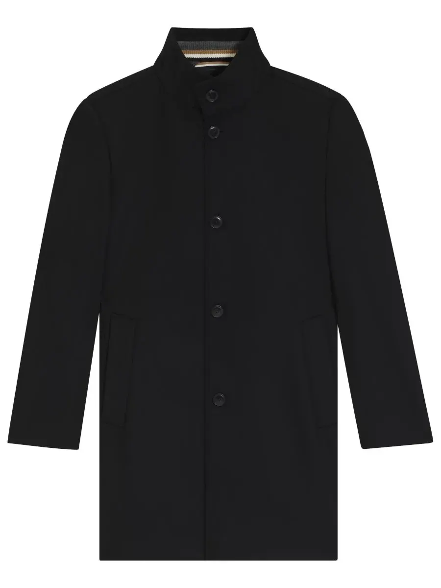 Мужское пальто из шерсти и кашемира приталенного кроя Hugo Boss — изображение 5 из 6, черный