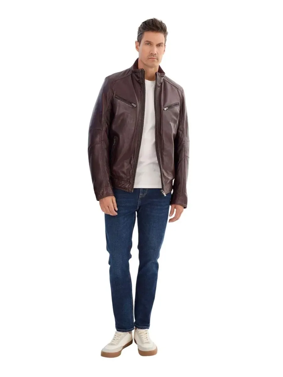 Мужская кожаная байкерская куртка GUNNAR Regency Leathers — изображение 2 из 3, черный