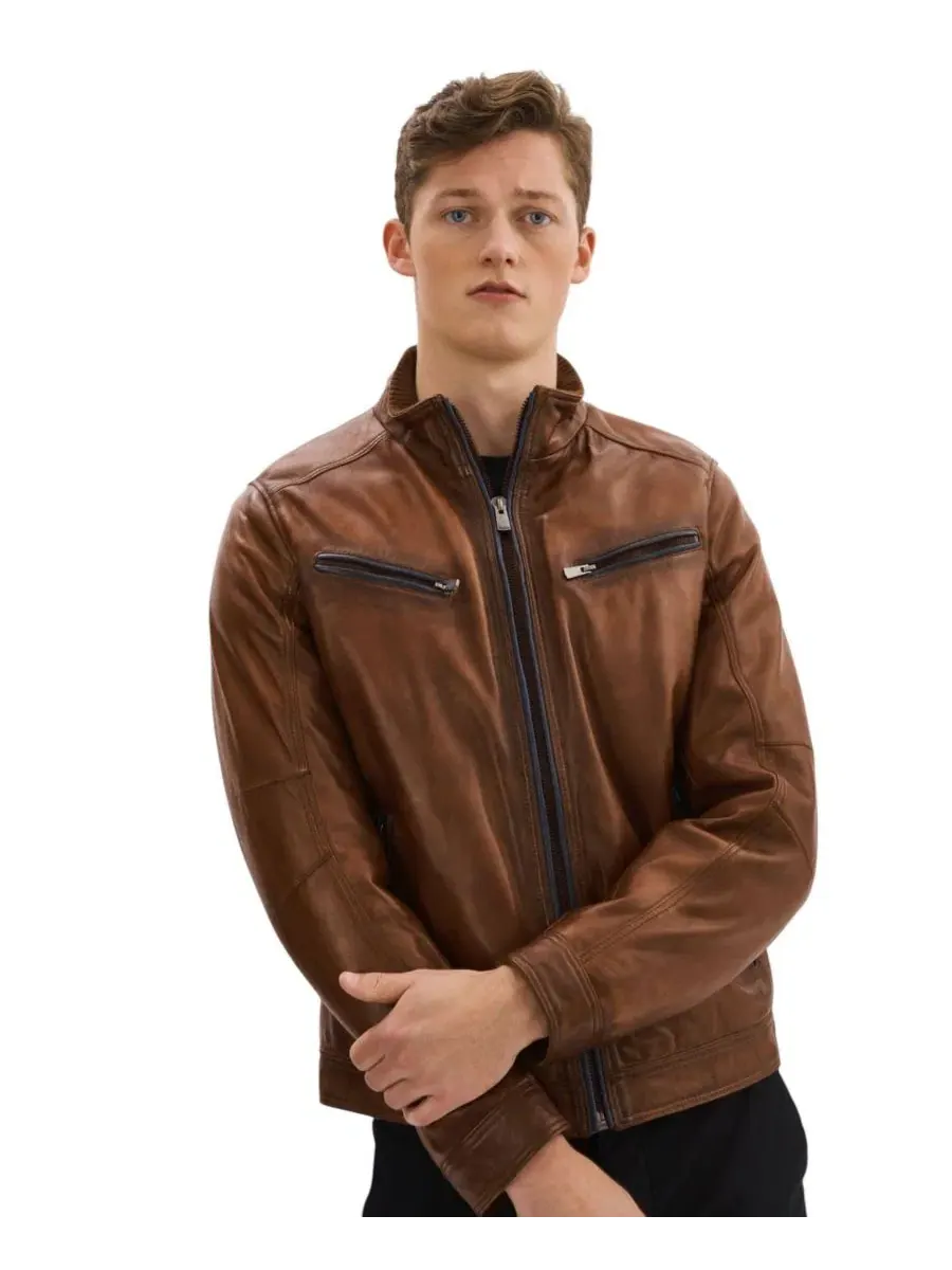 Мужская кожаная байкерская куртка GUNNAR Regency Leathers