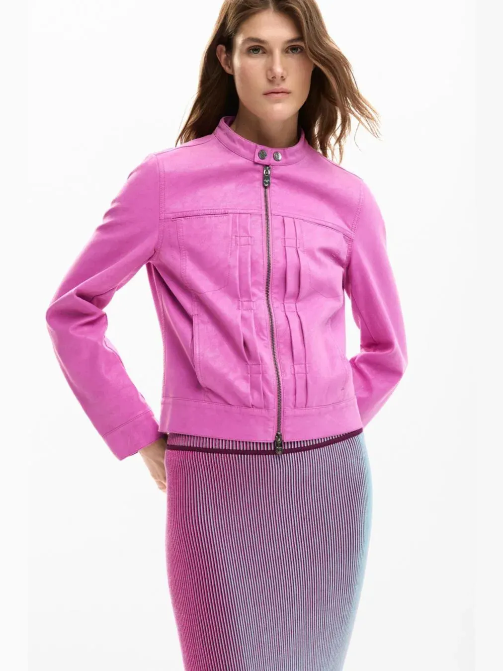 Женская куртка из искусственной кожи Desigual — изображение 4 из 6, розовый