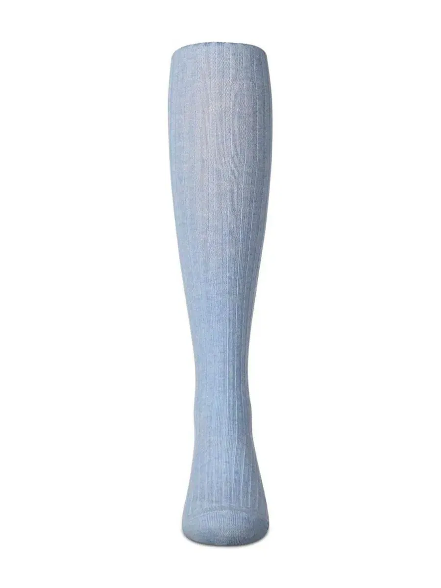 Комплект из 3 пар носков до колена хлопковых с рифленой резинкой MeMoi, Chambray Heather — изображение 2 из 3