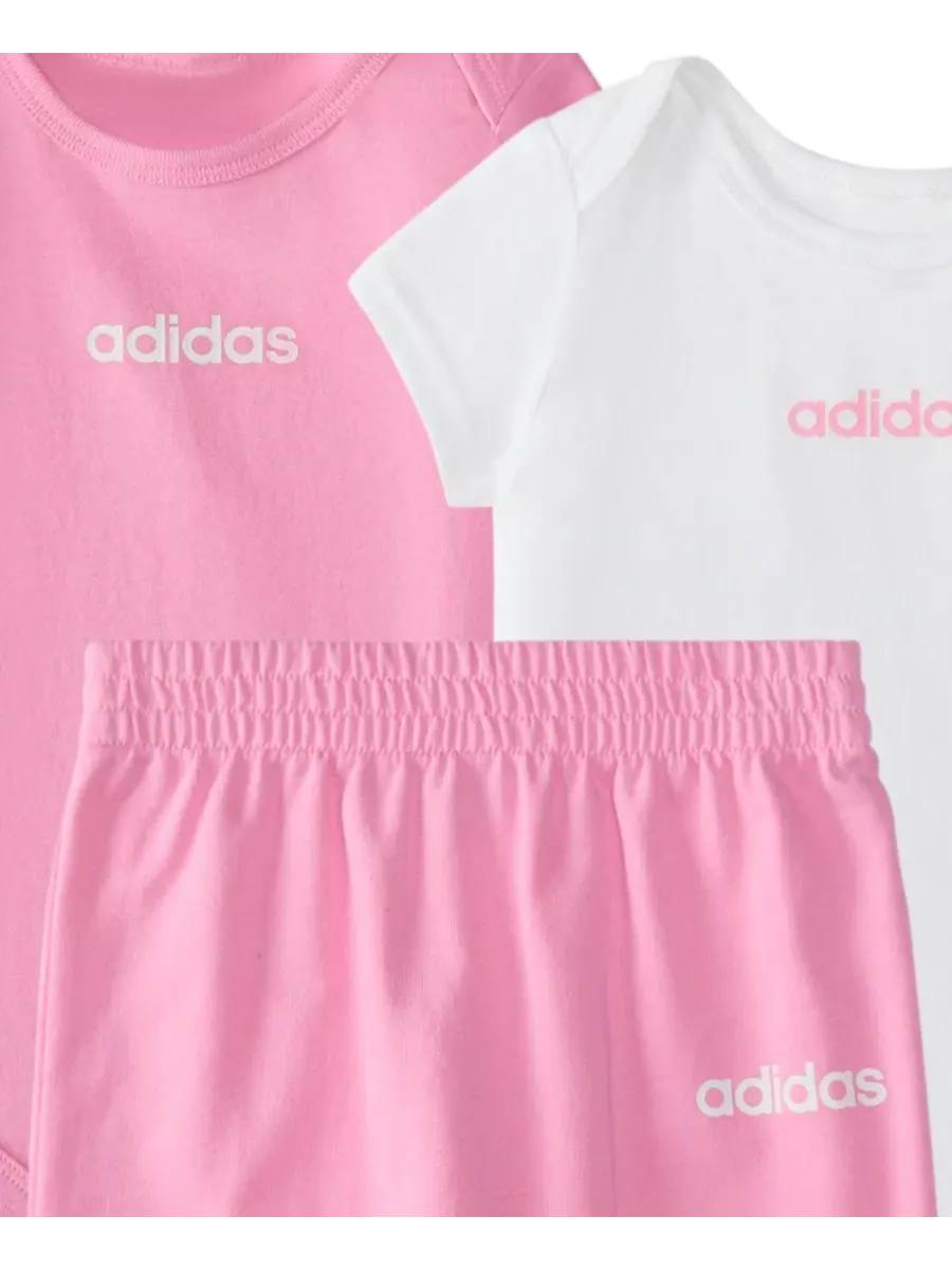 Комплект из 2 боди и брюк adidas — изображение 3 из 3, яркий розовый