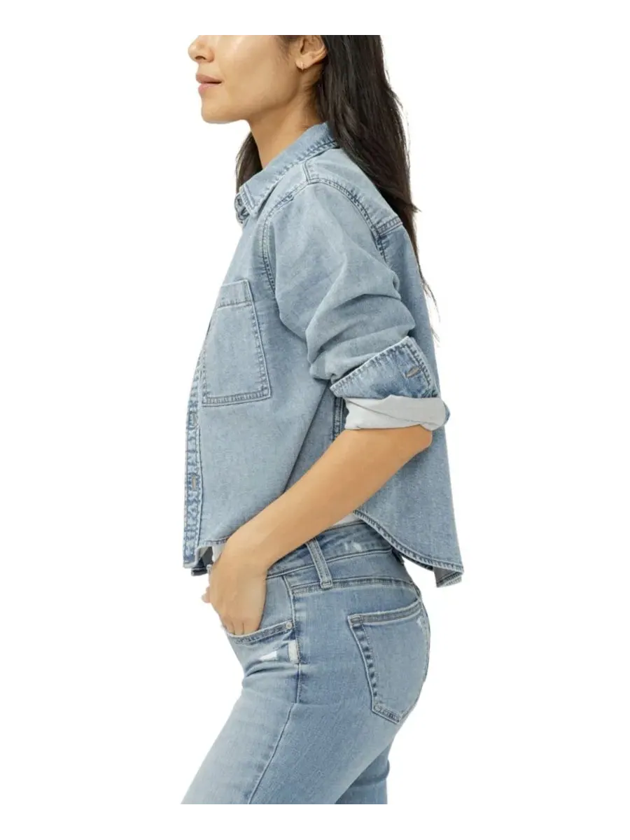 Женская трикотажная рубашка Flex с пуговицами спереди Silver Jeans Co. — изображение 3 из 6, зеленый