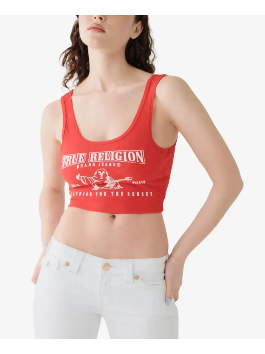 Женский топ-кроп с логотипом Buddha Logo True Religion