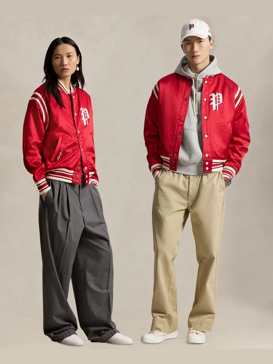 Мужская полосатая бейсбольная куртка "Филадельфия Филлис" Polo Ralph Lauren — изображение 2 из 8, красный